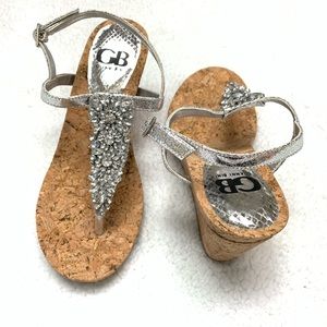 Gianni Bini Silver Cork Wedges